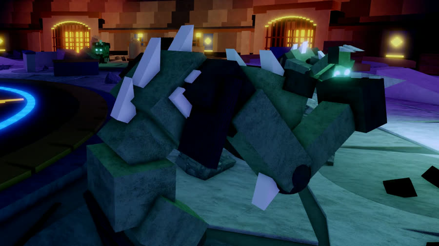 The Gravecrawler, a spiky monster crawling low across the arena floor